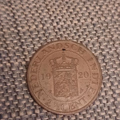 1920 Nederlandsk Østindia 2 1/2 cents Wilhelmina