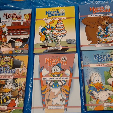 Norsk Donald 6 bøker komplett serie som nye.