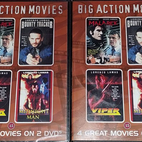 4 DVD.BIG ACTION MOVIES.1 STK.UÅPNET.