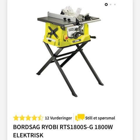 BORDSAG RYOBI til leie