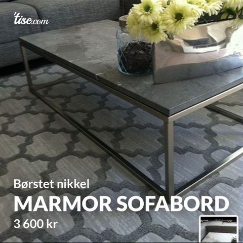 Feilfri marmor bord 120x60