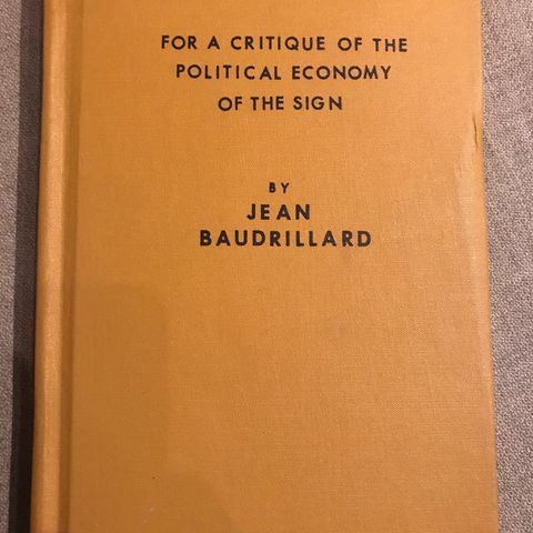 Political Economy of the Sign av Jean Baudrillard