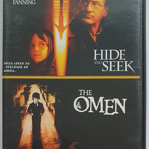 DVD 2i1 "Hide and Seek" 2005 og Klassikeren "The Omen" 1976