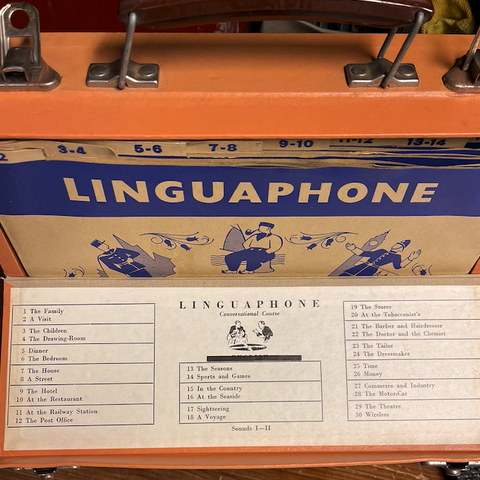 Lingaphonekurs med 78-plater (steinkaker)