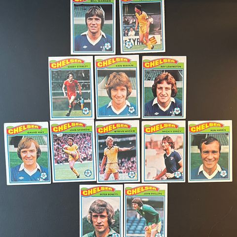 Fotballkort - Chelsea - 28 stk. fra 1970-tallet