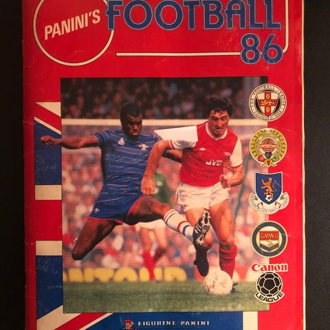 Panini Fotball 86 England Fotballkort (klistremerker) komplett album 1986