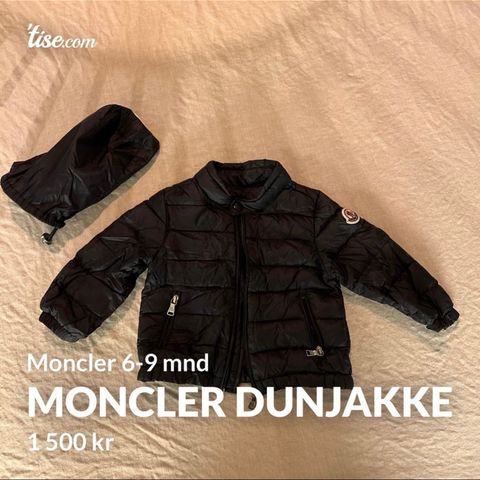 Moncler dunjakke til baby - 6-12 mnd