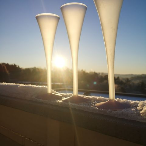 Champagneflute / champagneglass frostet kunstglass 4 stk