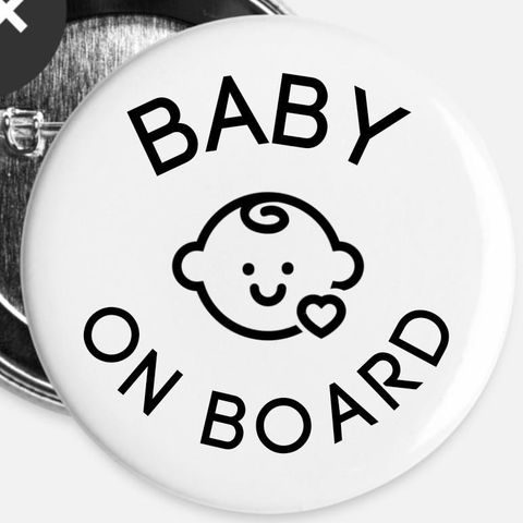 "Baby on board" button 56 mm