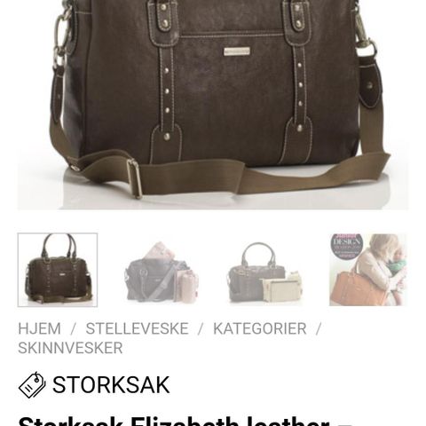 Veske / stelleveske brunt skinn fra storksak