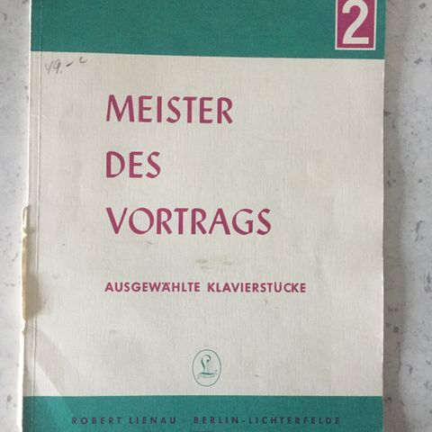 Music Sheet: Meister Des Vortrags (Band 2)