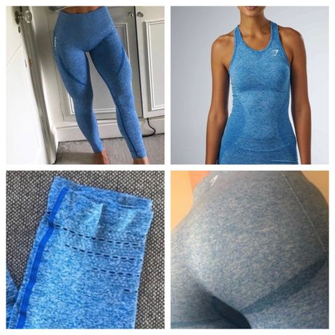 Gymshark Dry seamless. Tights og singlet. Samlet kr 400. Str S