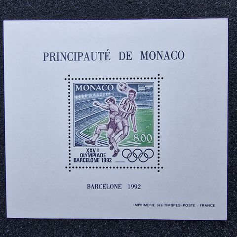 Monaco Delux 1972  OL Soccer frimerker ark