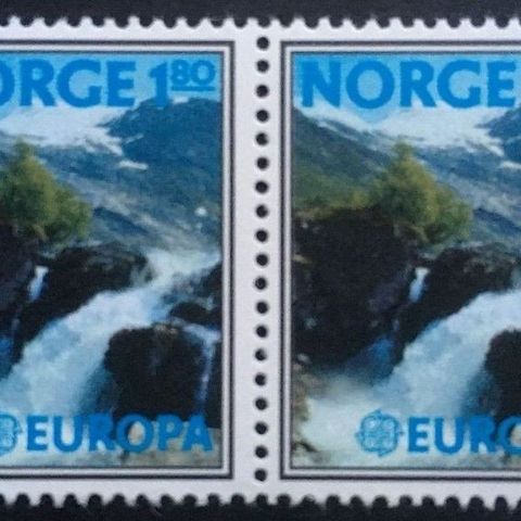 Norge 1977 Europa XI Hamnøy fiskevær og Huldrefossen NK 790 og 791 Postfrisk