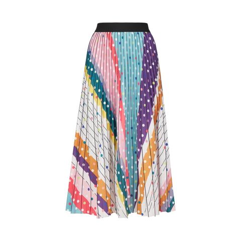 New James Lakeland pleated polka dot midi skirt, size XL