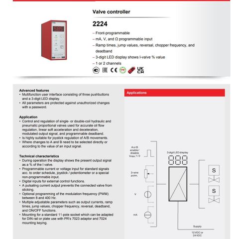 PR electronic 2224 kontroll forsterkere ubrukt.