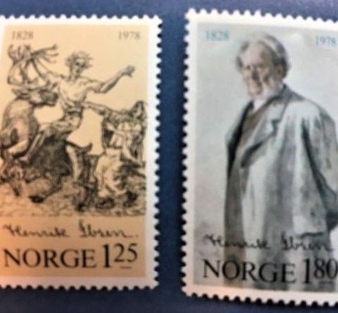 Norge 1978 Henrik Ibsen 150 år, NK 812 og NK 813. Postfrisk.