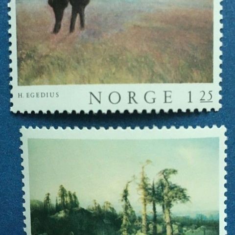 Norge 1977 Norsk Malerkunst III NK 801 og NK 802. Postfrisk