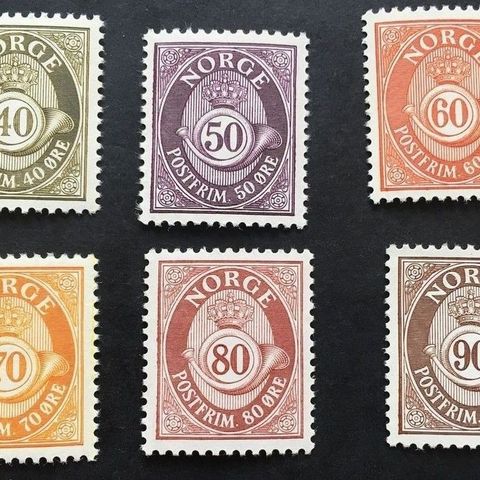 Norge 1978 Bruksmerker Posthorntyper Nye verdier NK 806 - 811 Postfrisk