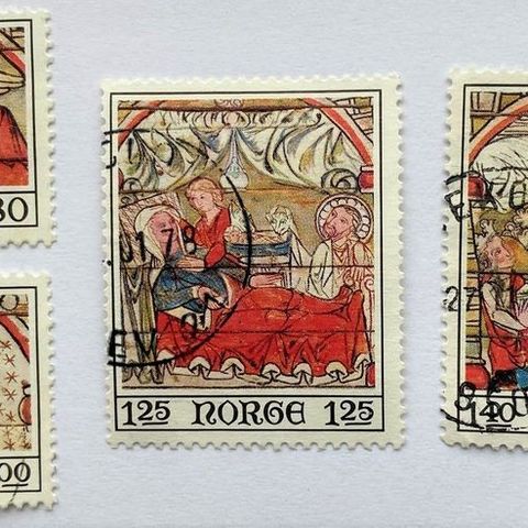 Norge 1975 Takmalerier fra Ål stavkirke NK 762 - 765 Stemplet