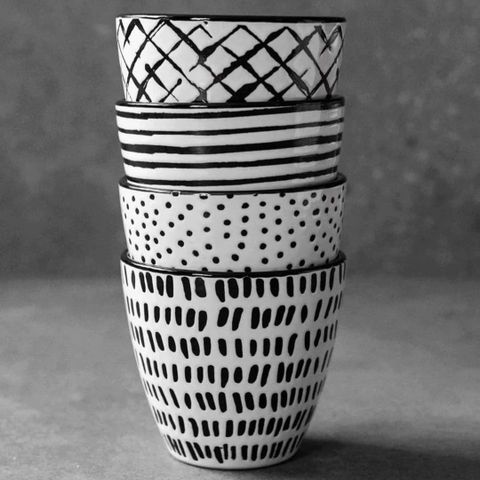 Designhandel Black&White Latte kopper