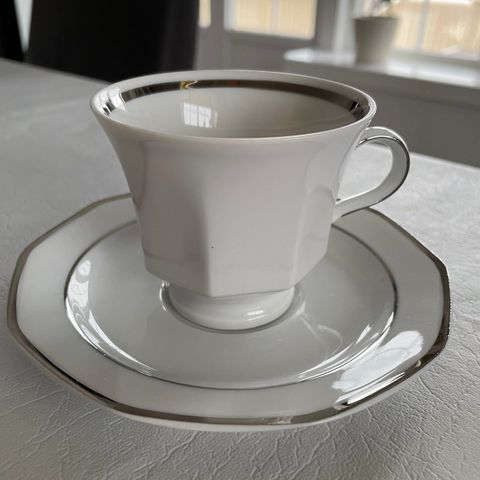 Kaffeservise, Winterling 10-kantet med sølvkant