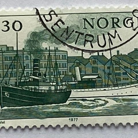 Norge 1977 Dampskipet Kong Haakon på Stavanger havn NK 797  Stemplet
