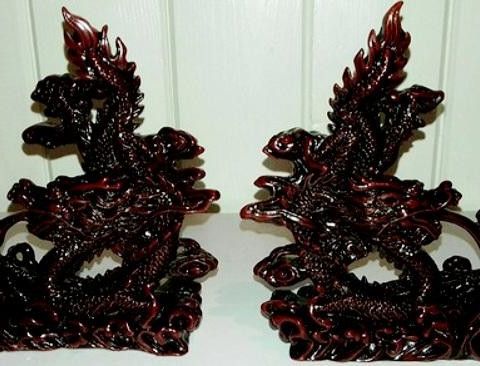 2 JAPANESE DRAGON COLLECTIBLE FIGURINE'S