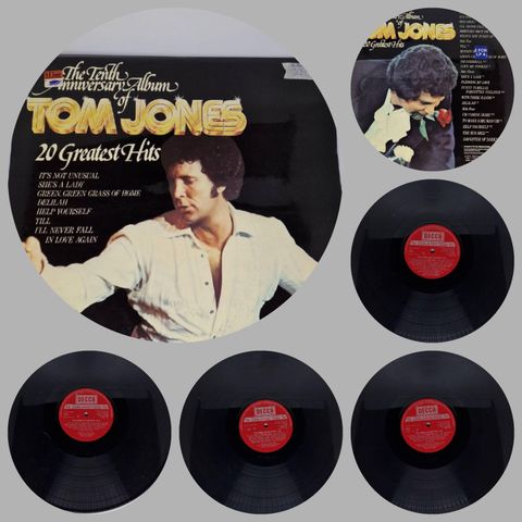 VINTAGE/RETRO LP-VINYL DOBBEL "TOM JONES 20 GREATEST HITS "