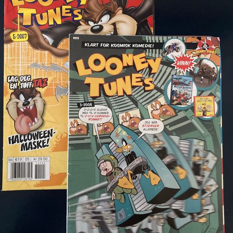 Looney Tunes nr. 3 fra 2008 og aktivitetshefte nr. 5 fra 2007
