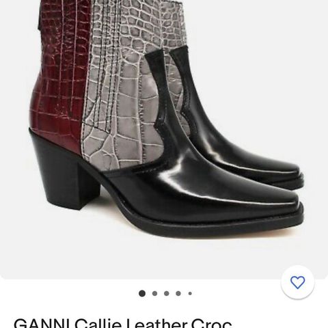 Ganni Callie leather croc boots str 39