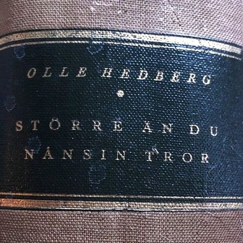 Olle Hedberg: "Större än du nånsin tror". Roman. Svensk