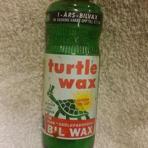 Gammel nostalgisk Turtle Wax glass flaske