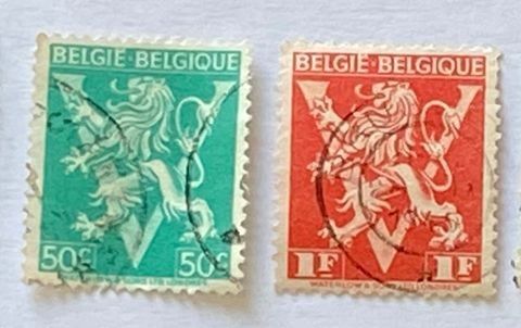 Belgia 1945 Seiersutgave AFA 693, 695, 697 og 700  Stemplet