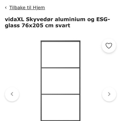 Skyvedør aluminium og ESG-glass 76x205 cm svart