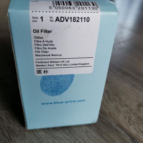 Oil filter Blue Print ADV 182110