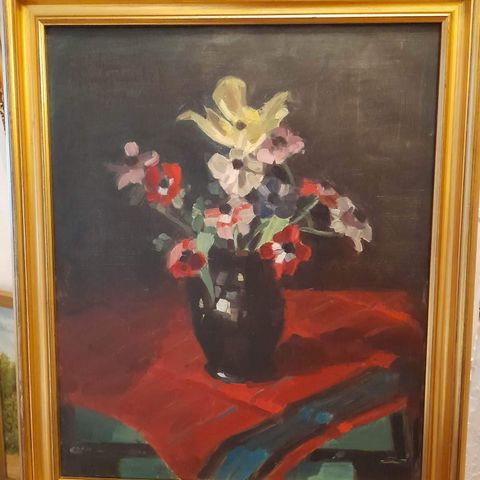 Bernt Tunold (Selje,1877-Bergen,1946),"Blomster i vase", datert 1941