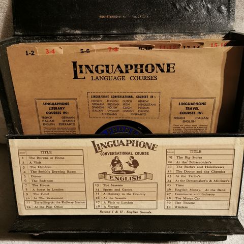 Linguaphone - komplett i original eske 1929.