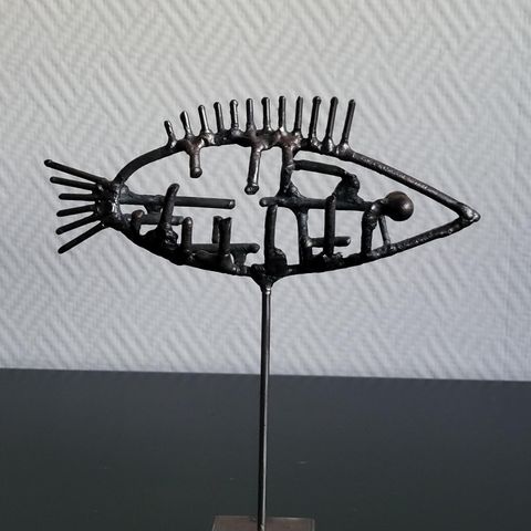 Steampunk fish, Metal sculpture fish.