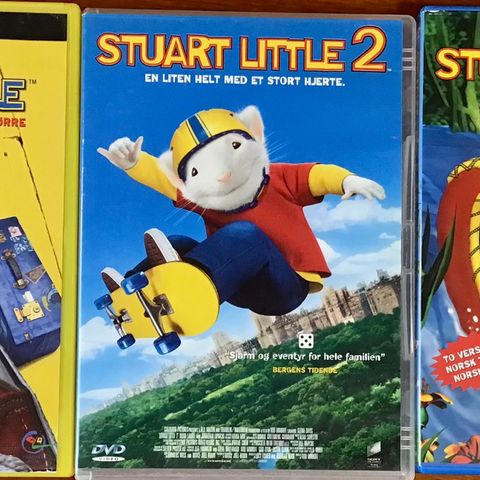 Stuart Little 1, Stuart Little 2, Stuart Little 3 komplett  DVDer samling