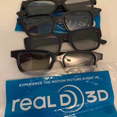 4 stk. 3-D briller til kino