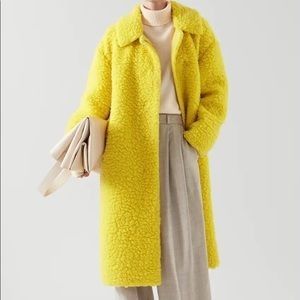 New COS yellow wool teddy coat