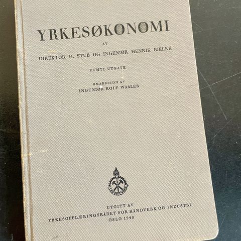 Yrkesøkonomi av Stub, Bjelke, 1948