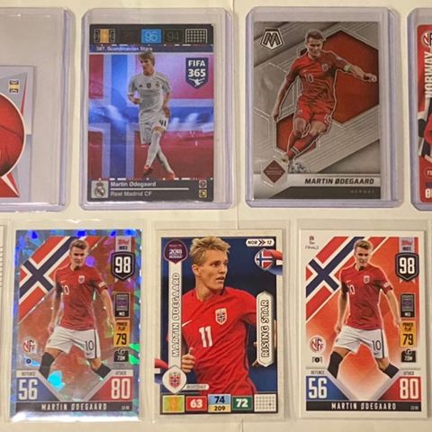 Martin Ødegaard, 9 forskjellige fotballkort fra Norge selges for 700kr