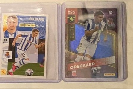 Martin Ødegaard, disse 2 forskjellige fotballkort Real Sociedad selges for 225kr