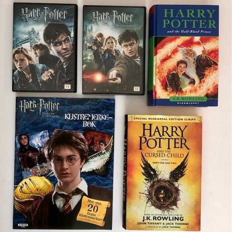 Harry Potter, 2 bøker, 2 DVD og klistremerkebok -"pakkepris"