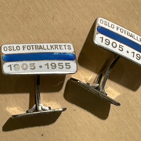 Oslo Fotballkrets 1905 - 1955 mansjettknapper sølv 925 S David-Andersen