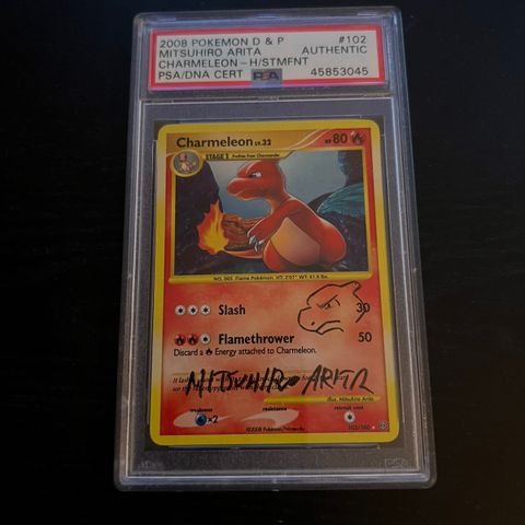 Pokemon kort Charmeleon MITSUHIRO ARITA Signed