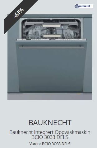 Bauknecht Integrert Oppvaskmaskin BCIO 3033 DELS