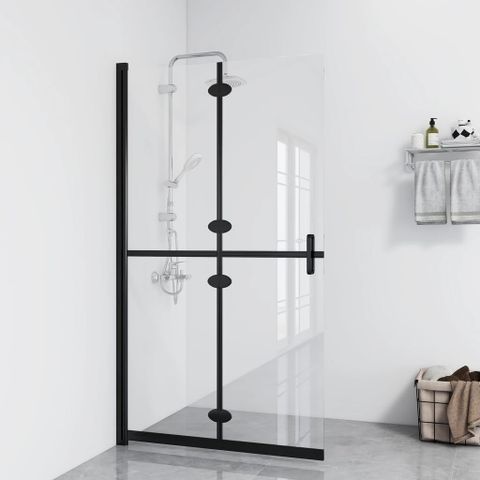 vidaXL Sammenleggbar dusjvegg med klart ESG-glass 120x190 cm(151185)